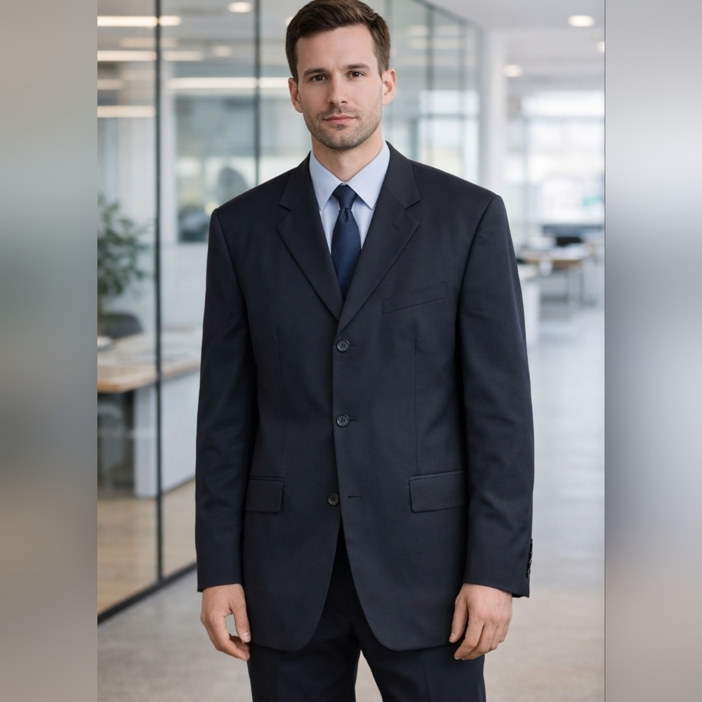 DKNY Essentials Black Sport Coat Blazer 44R